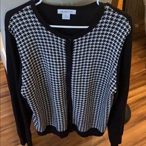 Liz Claiborne Hounds Tooth Cardigan Size XL